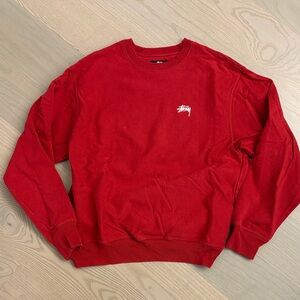 Stussy Bold Red Crewneck Sweater